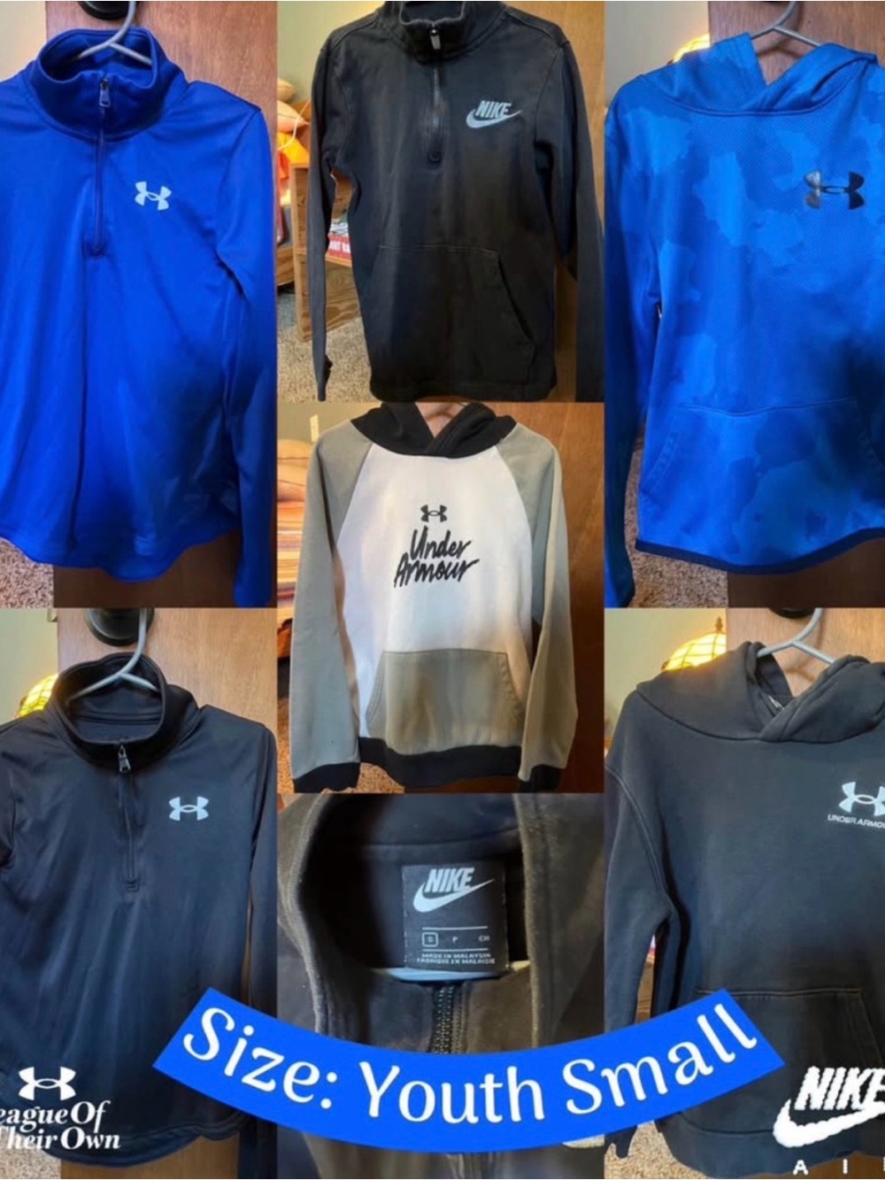 (6) Under Armour all Youth Small boys Lot